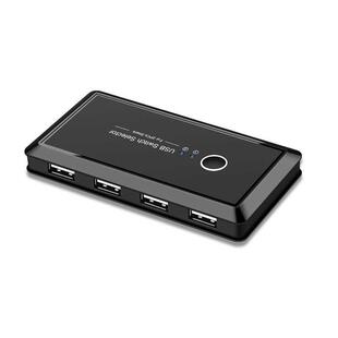 打印机共享器4口USB2台电脑共享鼠标键盘2进4出自动切换器 新品