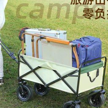 2023户外手拉车新款户外拖车折叠营地车购物露营野营地小推车摆摊