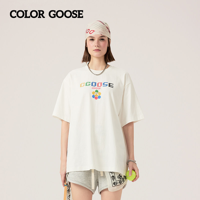 COLORGOOSE春夏男女同款印花T恤
