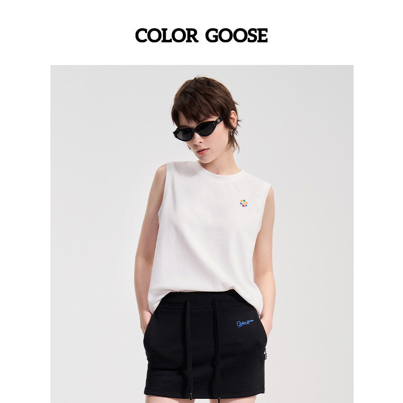 彩鹅LOGO标夏季简约休闲背心女款