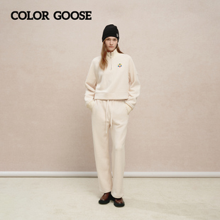 纯色百搭宽松运动休闲卫裤 秋冬女士经典 女 GOOSE彩鹅 COLOR