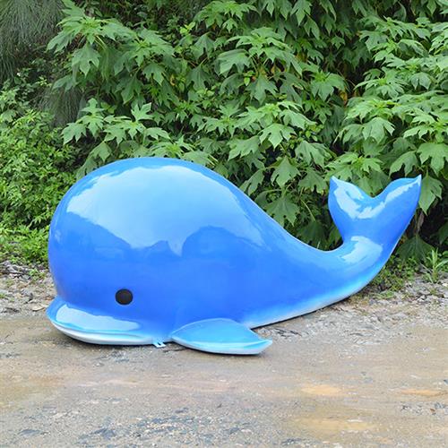 户外仿真鲸鱼摆件玻璃钢海豚雕塑售楼部游乐园小区商场海洋馆美陈