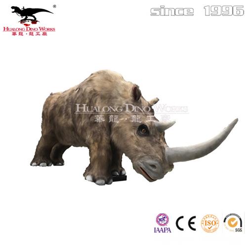 大型仿真动物模型制作工厂粘毛披毛犀牛模型网红景区流量产品.