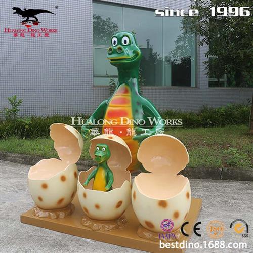 圣诞节春节仿真恐龙蛋模型蛋壳恐龙宝宝玻璃钢卡通恐龙游乐园拍照