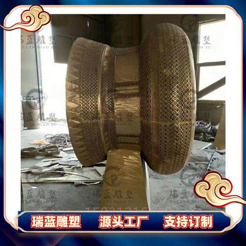 大型广西铜鼓现代民族锻铜景观广场园林仿古纯铜乐器鼓雕塑摆件