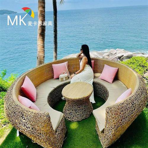 网红鸟巢卡座藤编树上鸟窝沙发造型打卡餐台景观民宿户外海边道具,住宅家具,户外沙发,淘宝优惠券,粉丝福利购,淘宝优惠卷