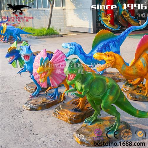 恐龙亲子乐园玻璃钢仿真恐龙霸王龙商场美陈摆件恐龙化石厂家.