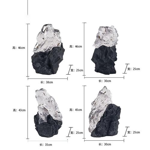 透明树脂雕塑酒店装饰品创意玻璃钢工艺品现代仿琉璃树脂雕塑摆件