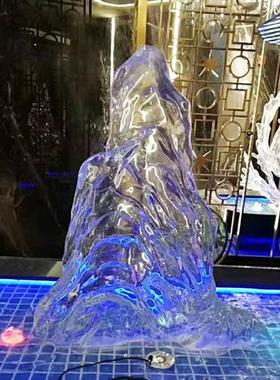现代简约创意工艺礼品摆饰透明假山雕塑酒店会所别墅样板房装饰树