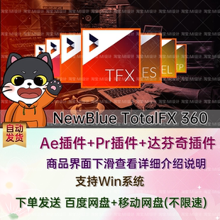 AE/PR/达芬奇插件转场调色磨皮美颜稳定防抖 NewBlue TotalFX 360
