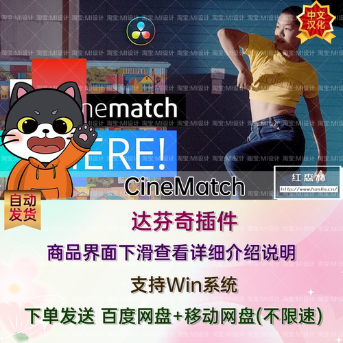 Win中文汉化摄像机色彩空间匹配调色达芬奇插件 CineMatch v1.33