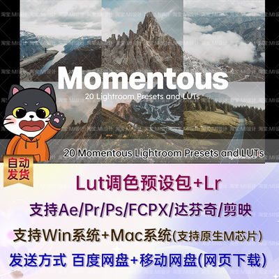 自然山林高山航拍环境风景旅行摄影视频 LUTs+LR 调色预设包