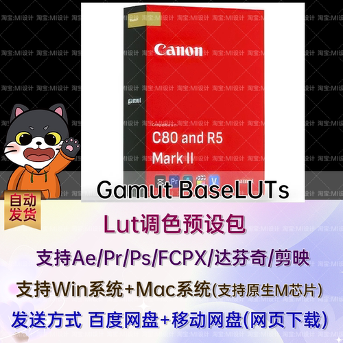 佳能Canon C80/R5 Mark II专用色彩还原LUTs预设 Gamut BaseLUTs