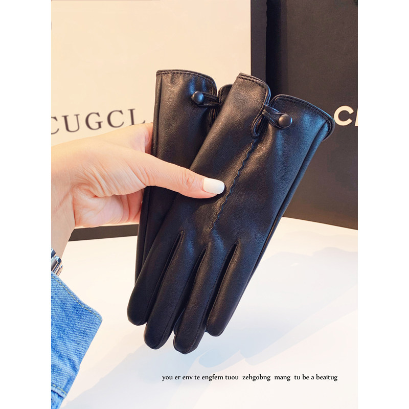 韩版加绒防寒户外学生触屏手套