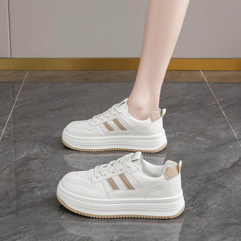 新品女鞋真皮小白鞋女款2026新款春季爆款厚底板鞋学Y生百搭休闲