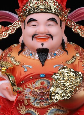 新品新汉白玉文财神爷神像家用招财进宝比干店铺开业W礼品客厅招