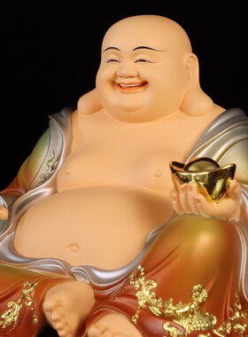 新品大肚弥勒佛像笑佛居家供奉家用D大中小号公司店铺开业客厅树