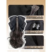 极速假发马尾女流苏蝴蝶结抓夹微C卷气质女神仿真发低扎高扎假发