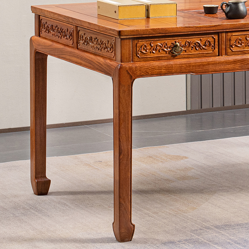 极速仙铭源红木家俱花梨木茶桌z椅组合新中式实木茶台刺猬紫檀泡