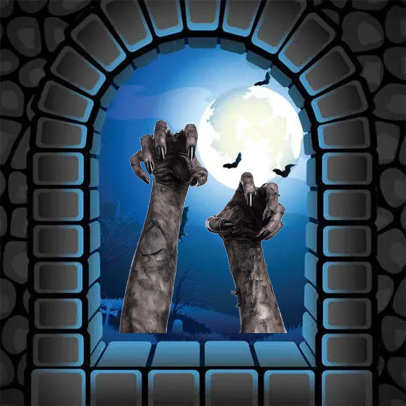 极速Halloween Window Stickers Scary DevilL Demons Hands Wall