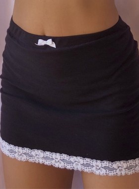 极速2021 Summer New Vintage Sweet Bow LJace Trim Aesthetics