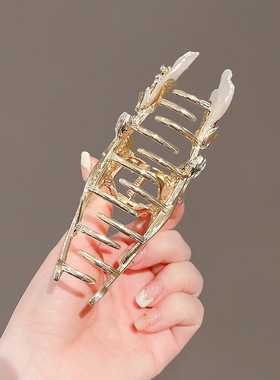 极速20a23璀璨花朵抓夹女盘发神器丸子头后脑勺鲨鱼夹精致夹子头