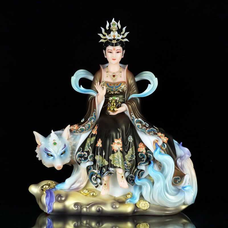 新品汉白玉九姑娘九公子神像w青丘女帝家居工艺品装饰桌面精致摆