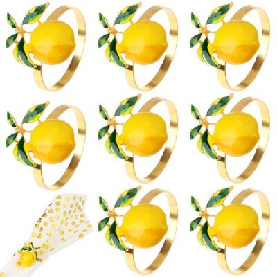 极速8Pcs Summer Fruit Lemown Napkin Buckle Napkin Rings For