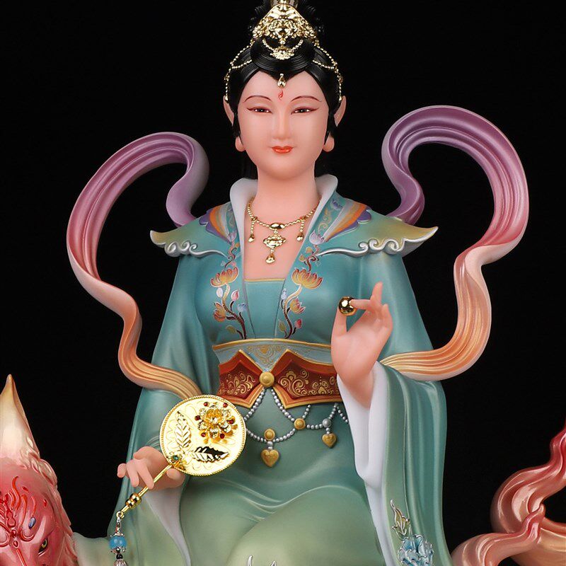 新品新款汉白f玉九姑娘九公子神像青丘女帝家居工艺品装饰桌面精