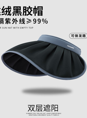 Velvet vinyl empty shell hat women's large eaves UV protecti