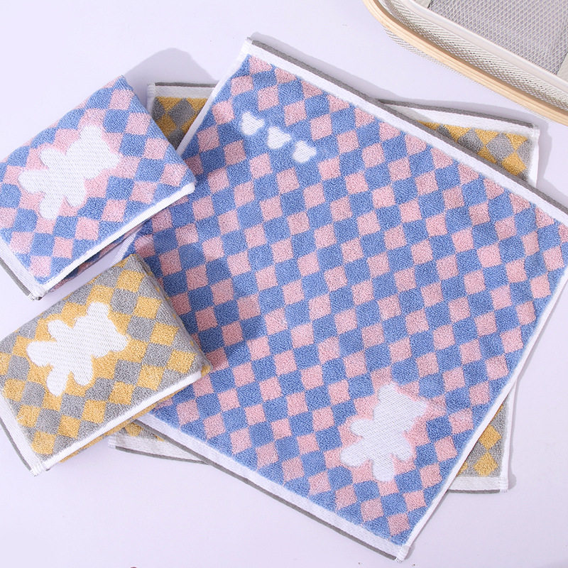 方巾少儿毛巾纯棉幼儿园手帕全棉可爱卡通小熊洗脸巾家用高阳