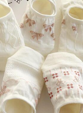 White socks women's thin boat socks Breathable invisible soc