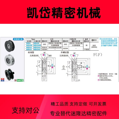 圆皮带惰轮MBG28-3 38-3 MBGN38-3 48-3 50-4 60-4 80-4 60-5MBGM
