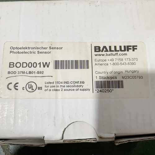 BALLUFF巴鲁夫BOD001W激光测距传感器BOD 37议价