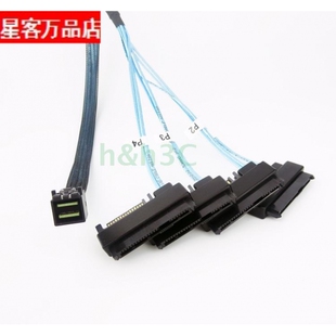 全新MINI SAS线SFF8643转4SAS 29P SFF8482服务器主板1拖4硬盘线