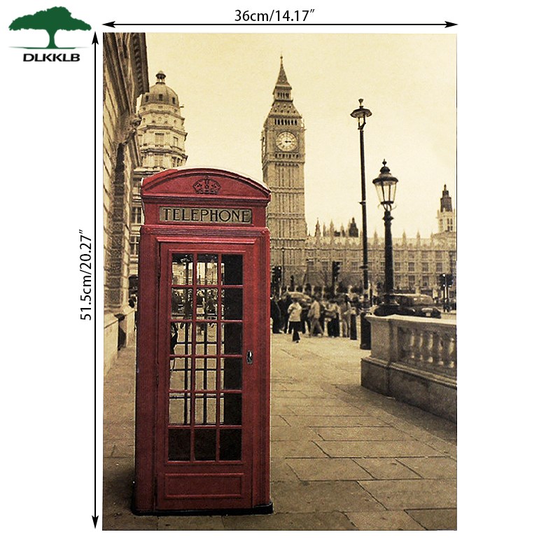 London Red Telephone Booth Kraft Paper Poster Livingroom Bed 机械设备 其他机械设备 原图主图