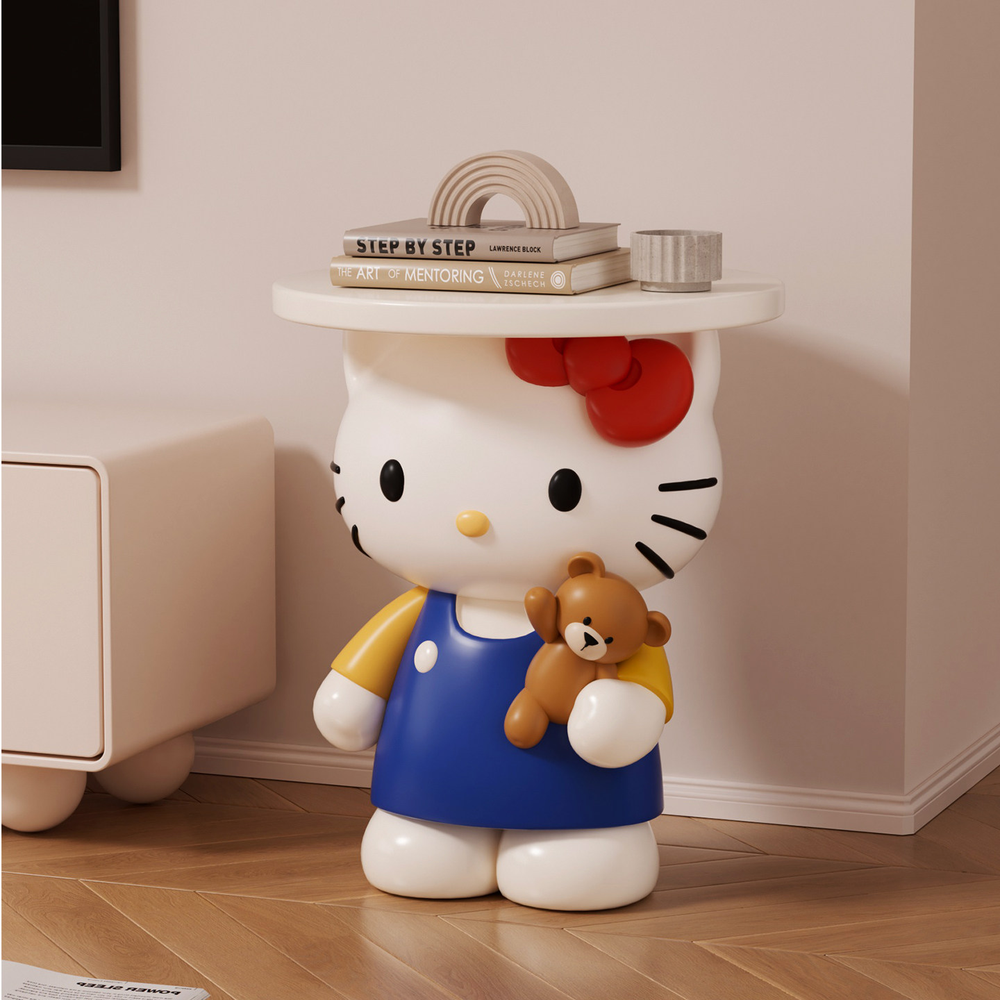 hellokitty猫落地摆件奶油风客厅电视柜沙发茶几边几装饰乔迁礼物