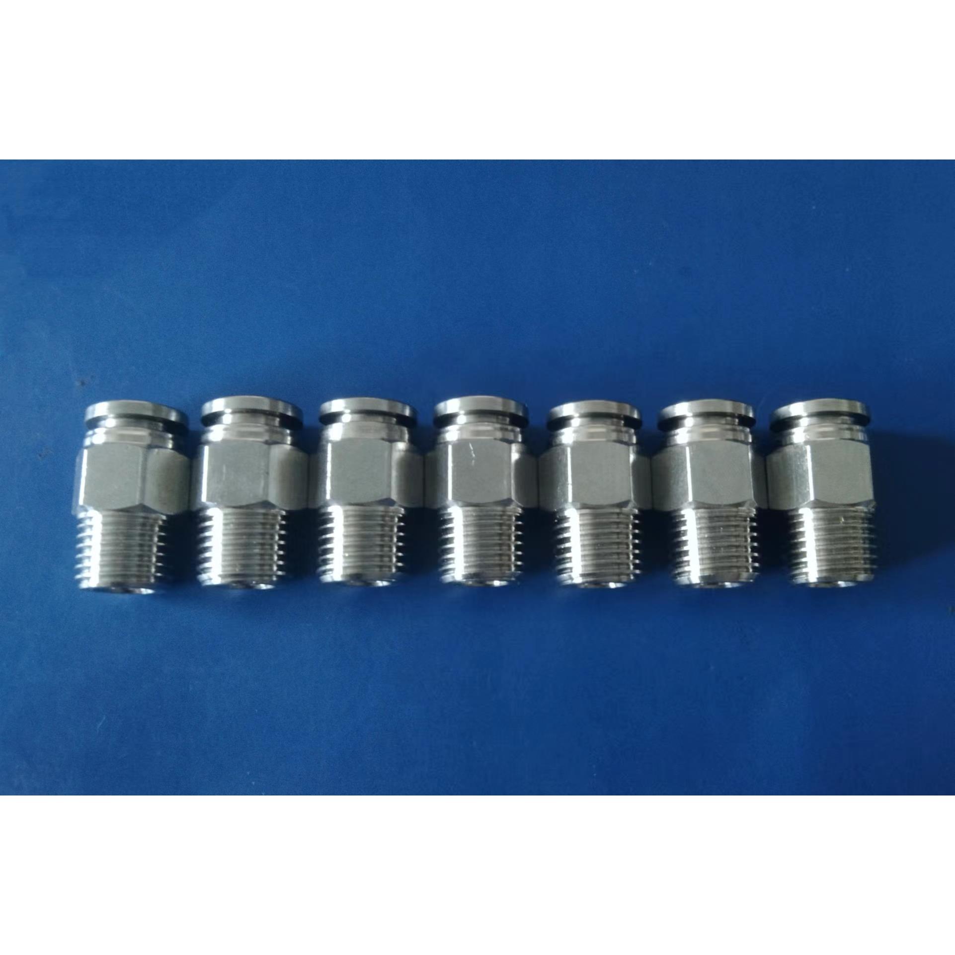 304不锈钢螺纹直通PC8-02气动快插气管快速接头空压机气嘴接头