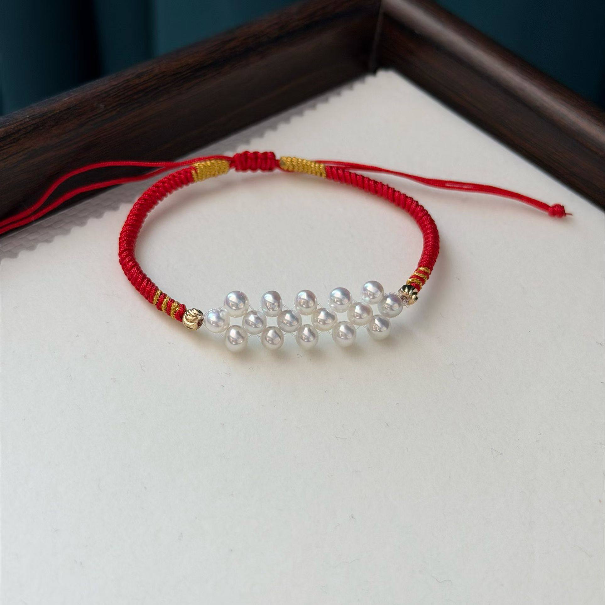 广西北海天然珍珠本命年红绳编织款珍珠手绳手链,珠宝/钻石/翡翠,手饰,淘宝优惠券,粉丝福利购,淘宝优惠卷