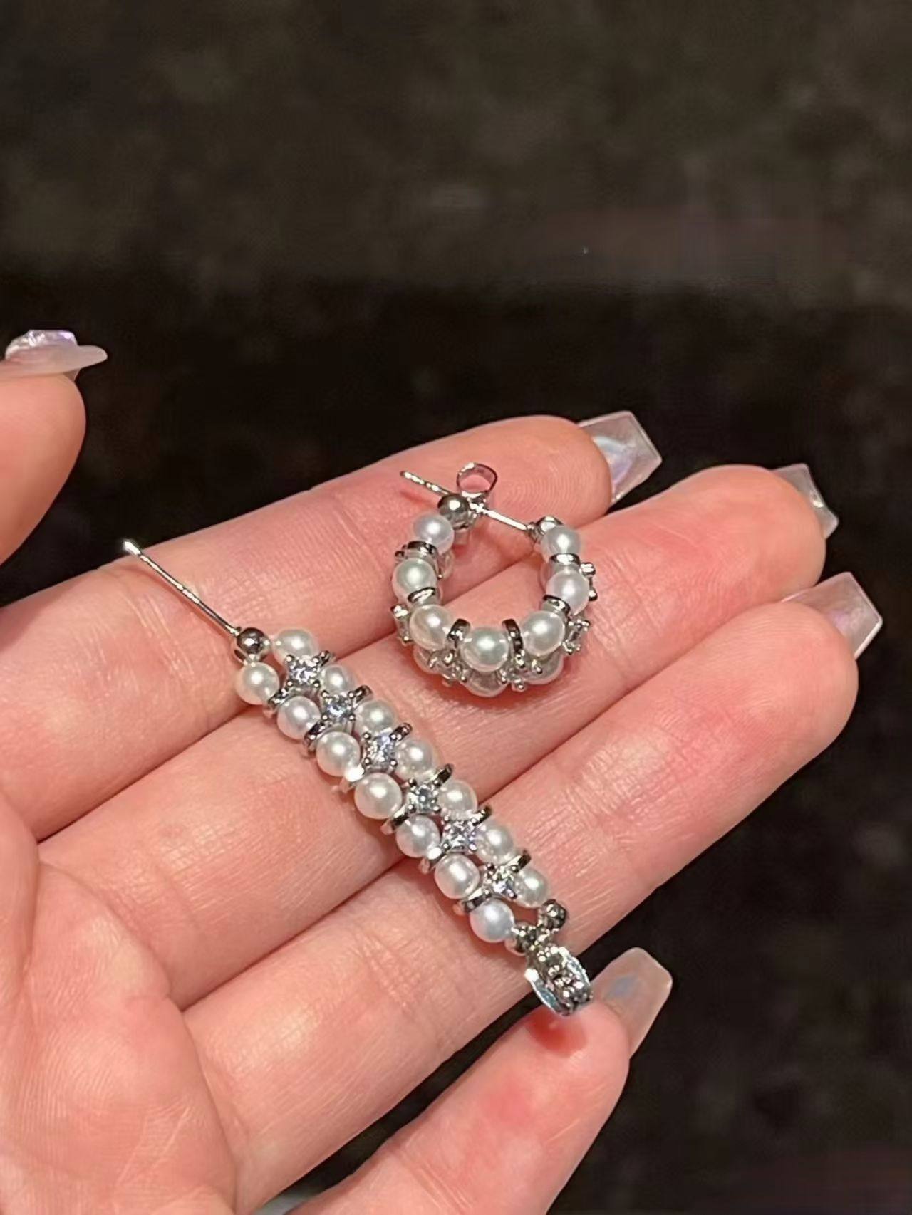 广西北海天然珍珠双排仙女款耳环耳饰日常百搭款自戴送人