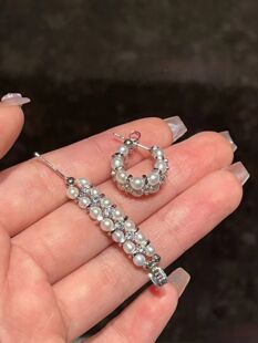 广西北海天然珍珠双排仙女款耳环耳饰日常百搭款自戴送人