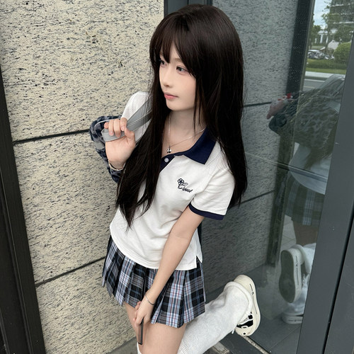 舞夏未央收腰款原创JK制服POLO衫