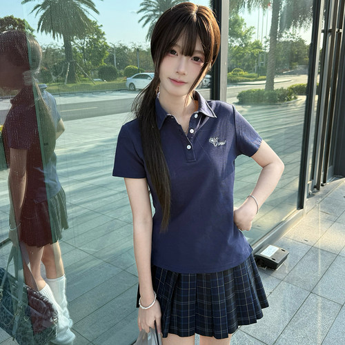 原创正版收腰款POLO衫jk制服T恤