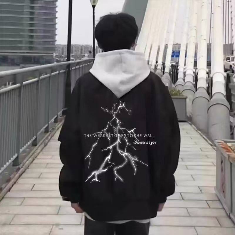 美式飞行员夹克棒球服男秋冬加绒新款高街潮牌潮流国潮印花款外套