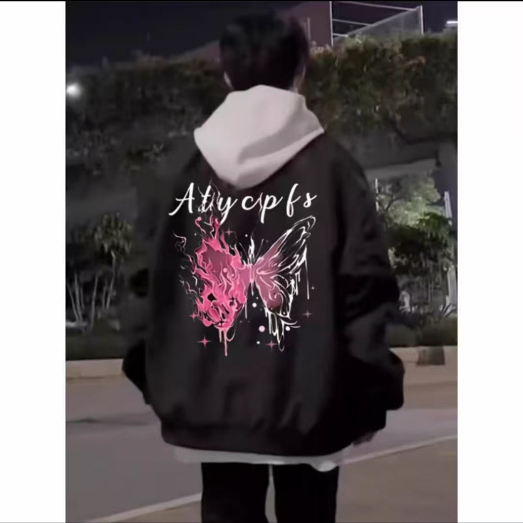 美式飞行员夹克棒球服男秋冬加绒新款潮流国潮情侣潮流印花款外套