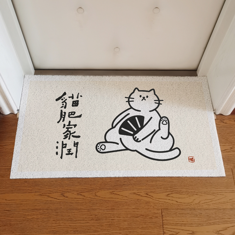 地垫入户门垫日式猫咪丝圈门口防滑pvc玄关地毯垫子进门脚垫入宅