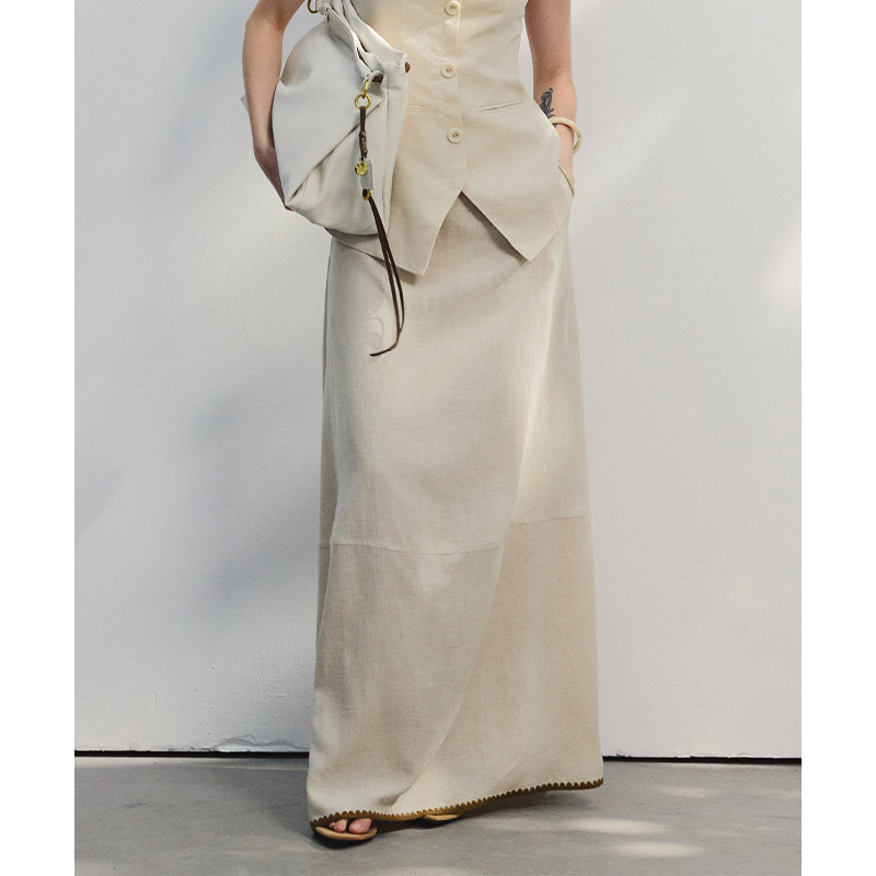 复古民族风刺绣半裙贝壳绣O型裙