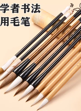 兼毫毛笔书法专用狼毫羊毫大白云小学生三年级入门套装成人文房四宝国画隶行书练字初学者专业级中楷小楷毛笔