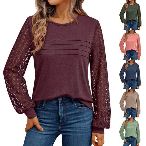 Women'S Long Sleeve Shirts Dressy Lace Fall Tops 2026 Trendy