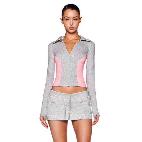 Lebella Nova Color Block Fitted Sweater And Skirt Set